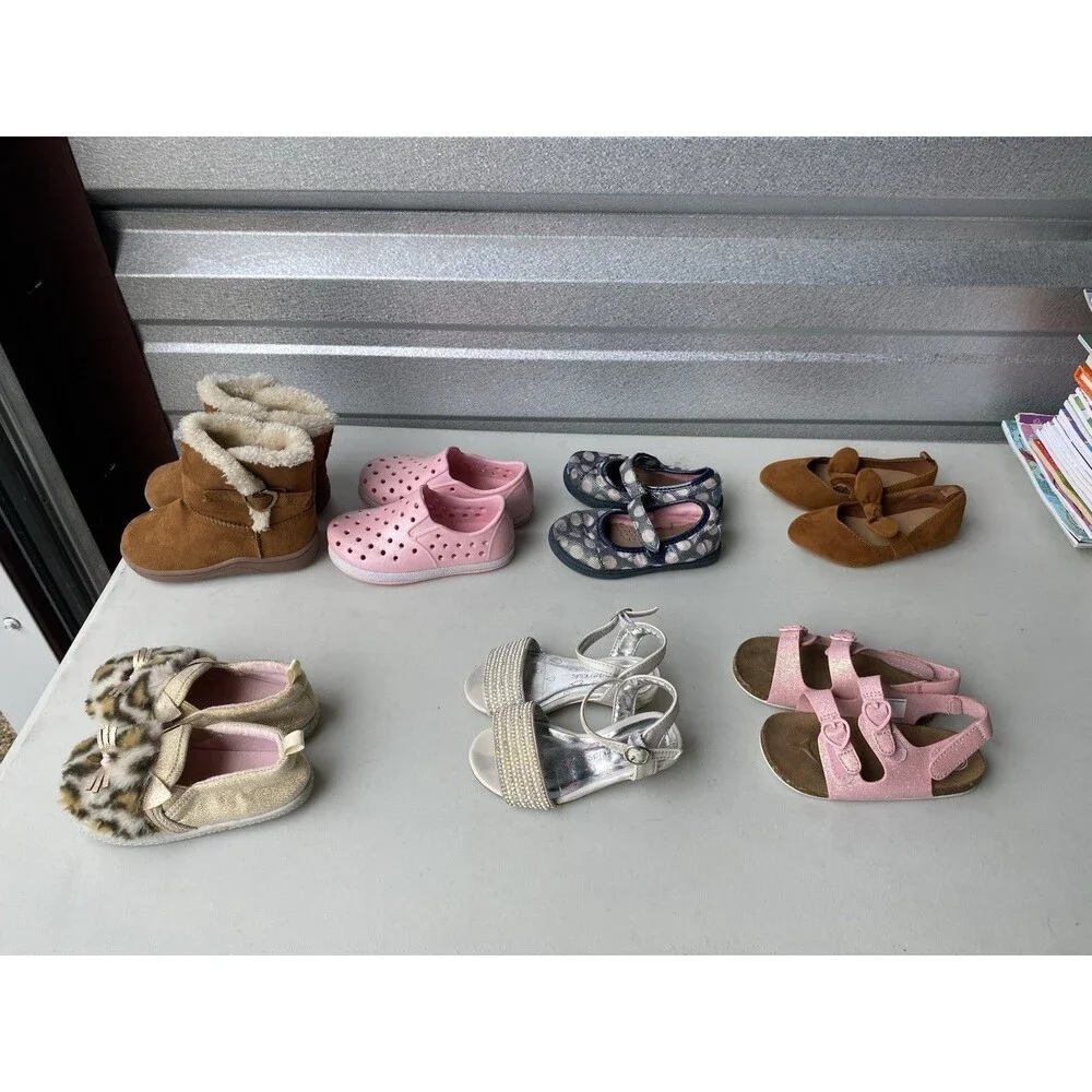 Toddler Girls Shoes Lot Size 6 Sandals Boots Flats Slip Ons TOMS Wonder Nation